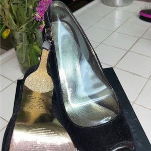 Adrianna Papell Rita Black Velvet Heels